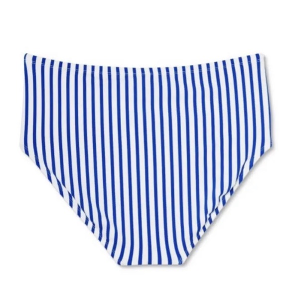 Kona Sol Women's High Waist Bikini Bottom Blue & White Striped Size 16W, 20W NWT - Picture 3 of 5